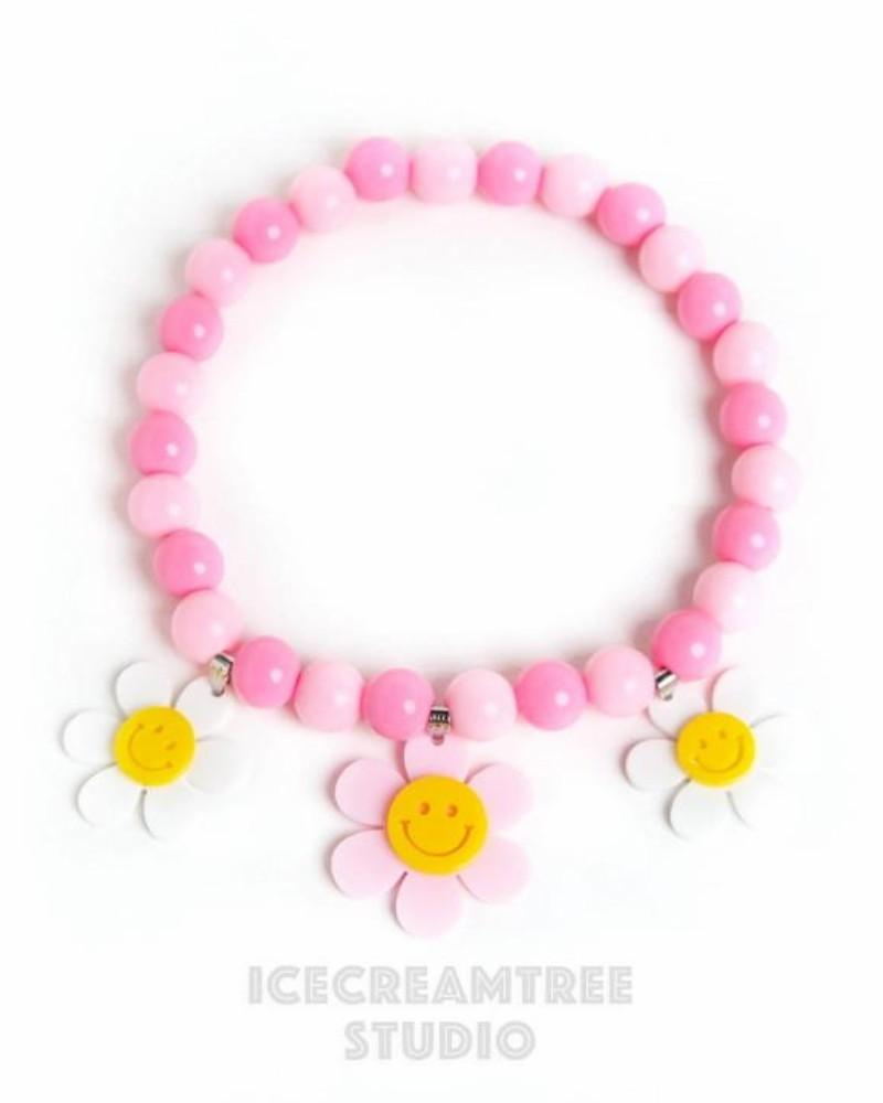 Accessories |   Smile Daisy With Pink Rose Beads Pet Necklace (Made In The Usa) Accessories Accessories