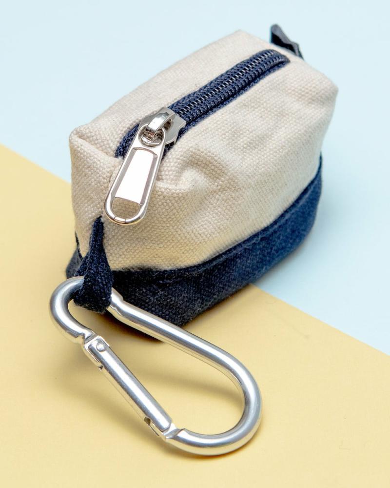 Add-Ons |   Canvas Clean-Up Poo Bag Roll Holder In Natural + Navy Walk Add-Ons