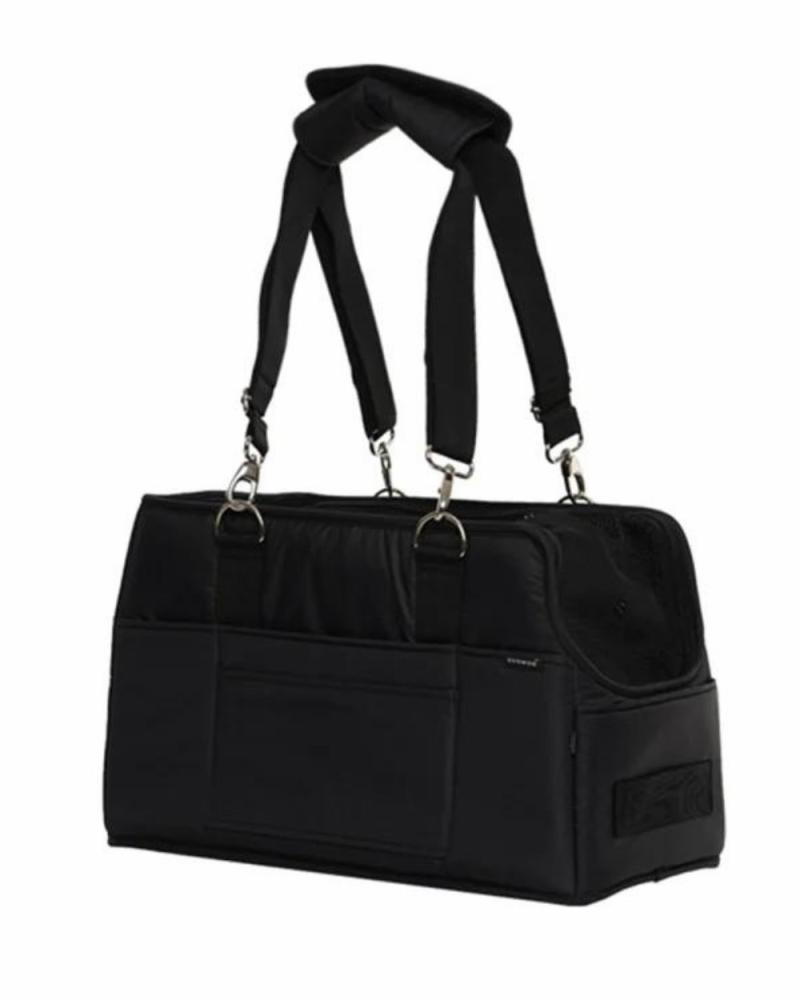 Bags + Carriers |   Adjustable Strap Dog Carrier Bag In Black Bags + Carriers Bags + Carriers