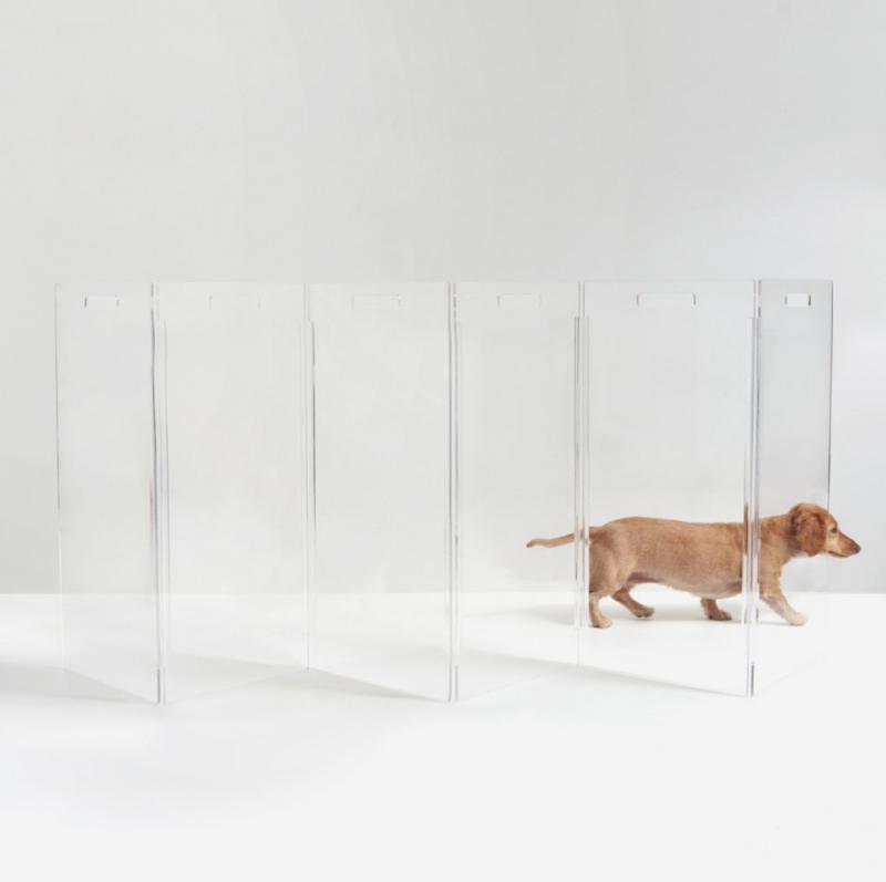 Beds |   Clear Lucite Freestanding Zig-Zag Pet Gate (Made In The Usa) (Direct-Ship) Beds Beds