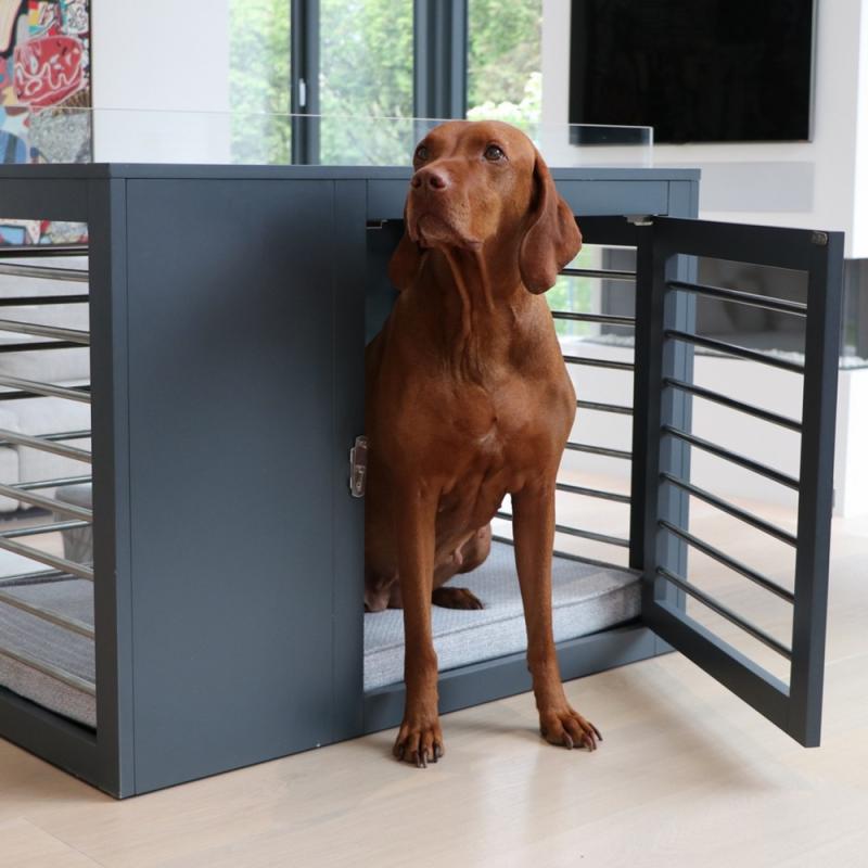 Beds |   Moderno Dog Crate In Grey(Direct Ship) Beds Beds