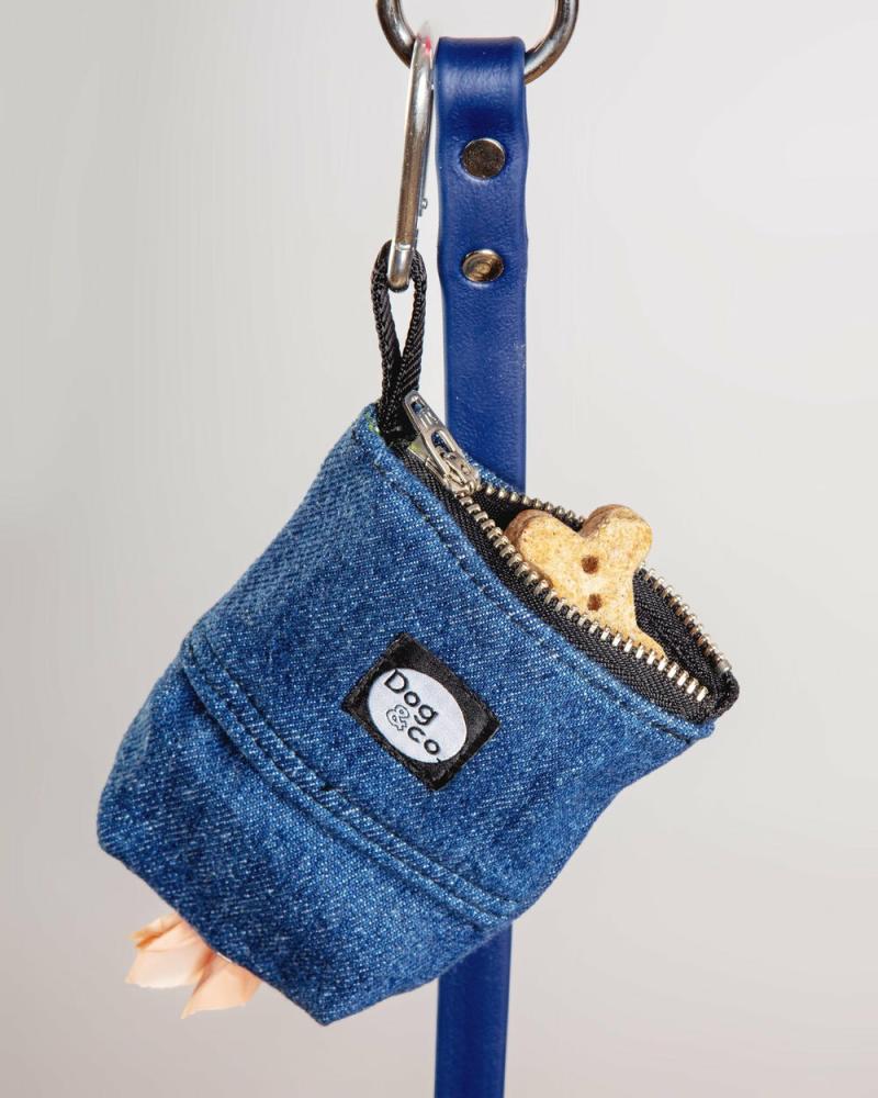 Bowls + Placemats |   Good Girl Bag Treat + Poop Bag Holder In Denim + Black (Made In Nyc) Bowls + Placemats Bowls + Placemats