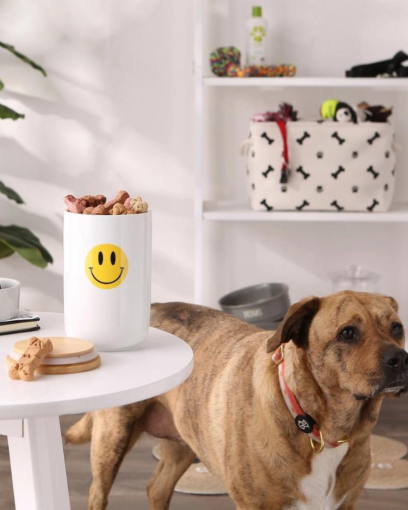 Bowls + Placemats |   Let’s Get Happy Smiley Face Treat Jar Bowls + Placemats Bowls + Placemats