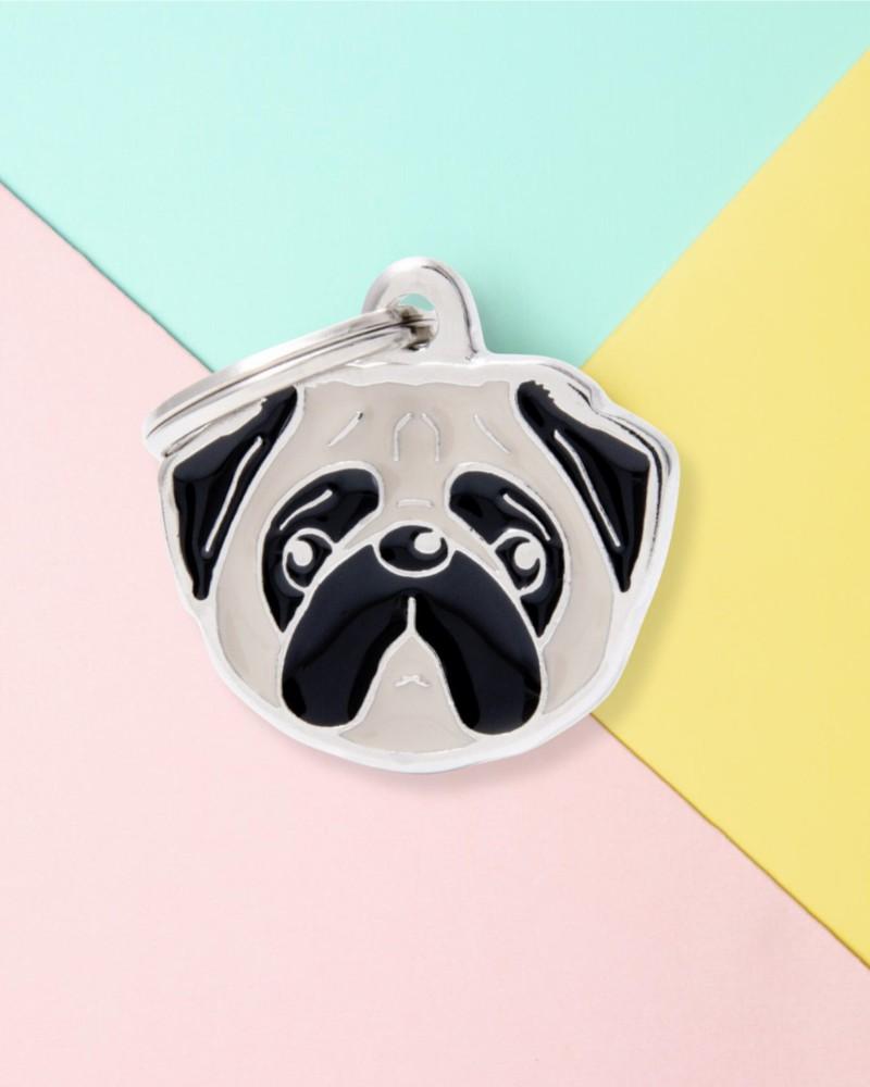 Charms + Tags |   For The Love Of A Pug Custom Pet Id Tag Charms + Tags Charms + Tags