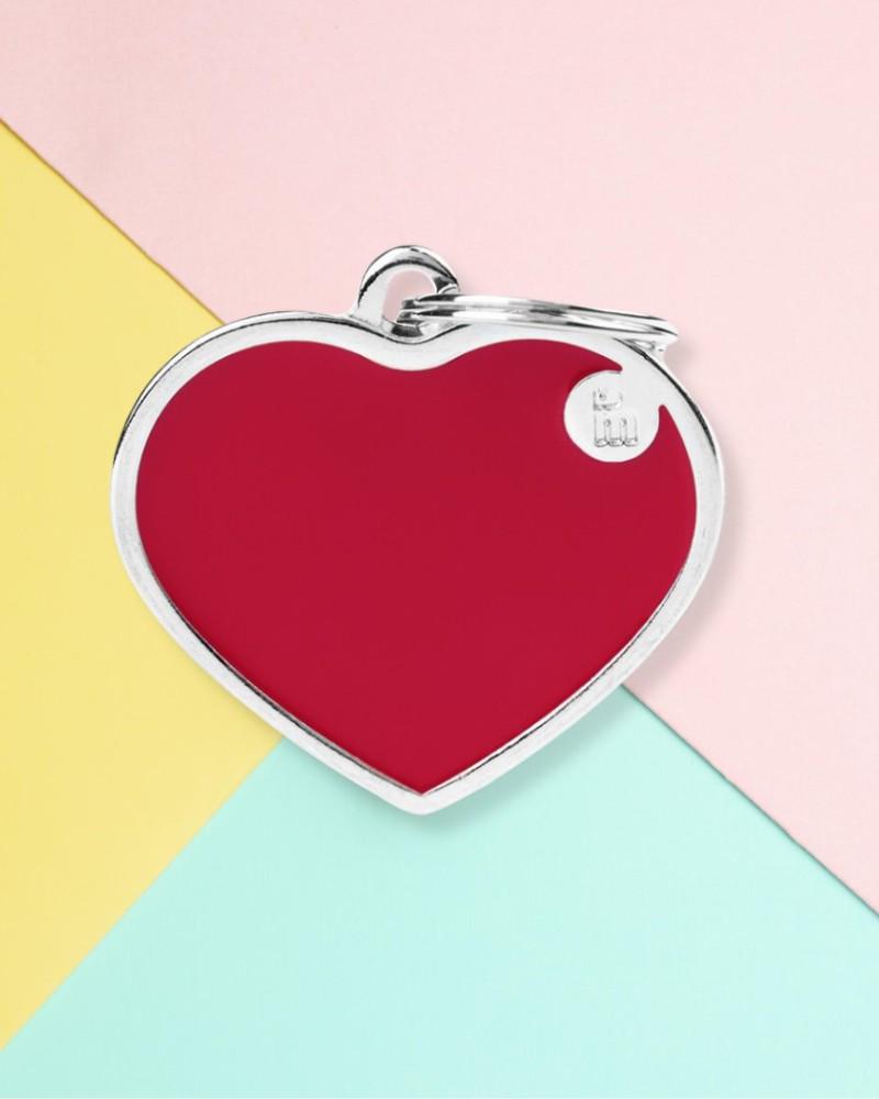 Charms + Tags |   Handmade Heart Tag In Really Red Custom Pet Id Tag Charms + Tags Charms + Tags