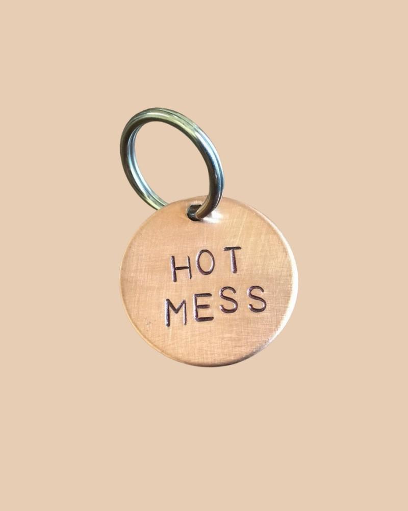 Charms + Tags |   Hot Mess Round Id Tag (Custom/Drop-Ship) (Made In The Usa) Charms + Tags Charms + Tags