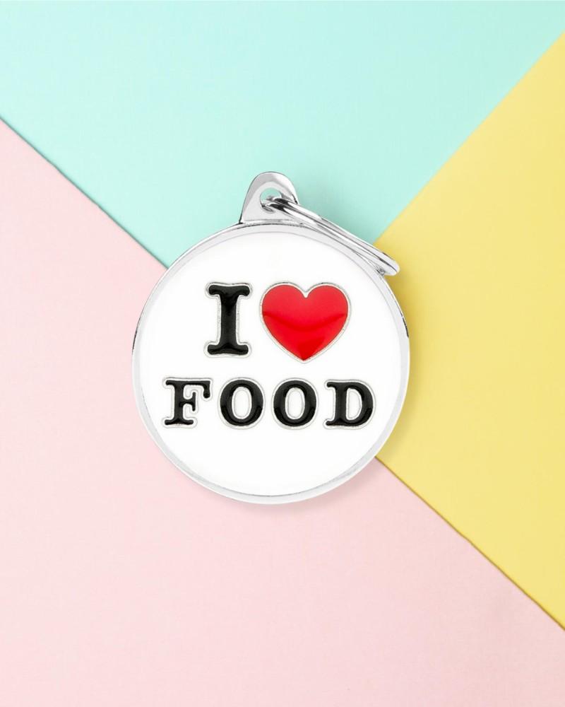 Charms + Tags |   I Love Food! Custom Circle Pet Id Tag Charms + Tags Charms + Tags