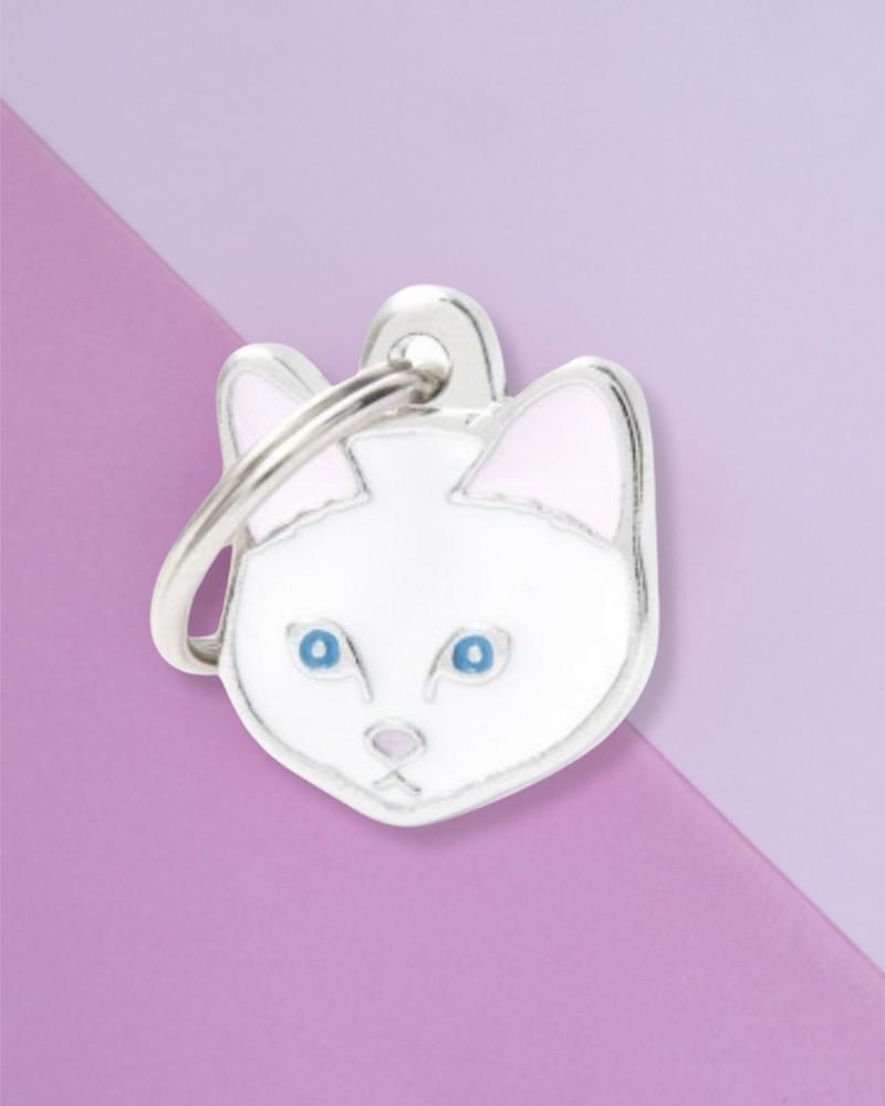 Charms + Tags |   White Cat Custom Pet Id Tag Charms + Tags Charms + Tags