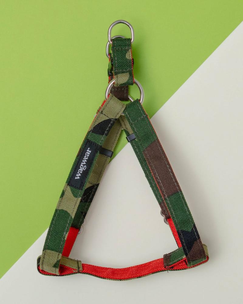 Harnesses |   Cordura Dog Step-In Harness In Camo & Neon Orange (Made In The Usa) Harnesses Harnesses