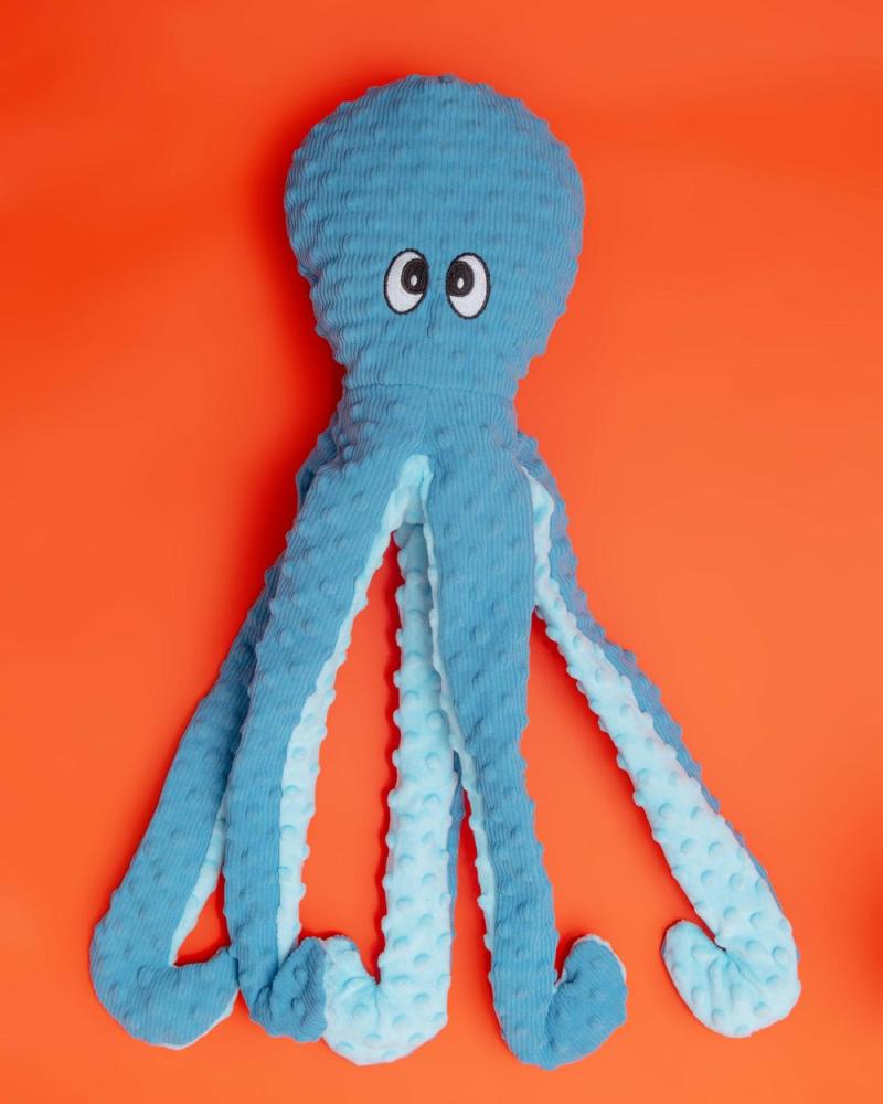 Plush + Squeaky Toys |   Dotty The Octopus Squeaky Plush Dog Toy (26″) Play Plush + Squeaky Toys