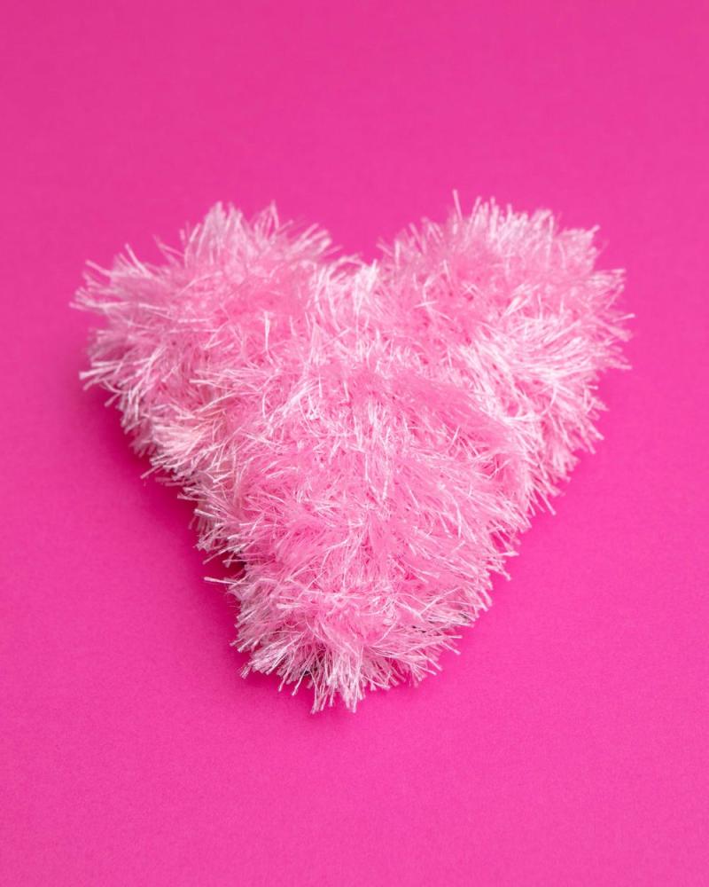 Plush + Squeaky Toys |   Fuzzy Pink Heart Squeaky Dog Toy (Final Sale) Play Plush + Squeaky Toys