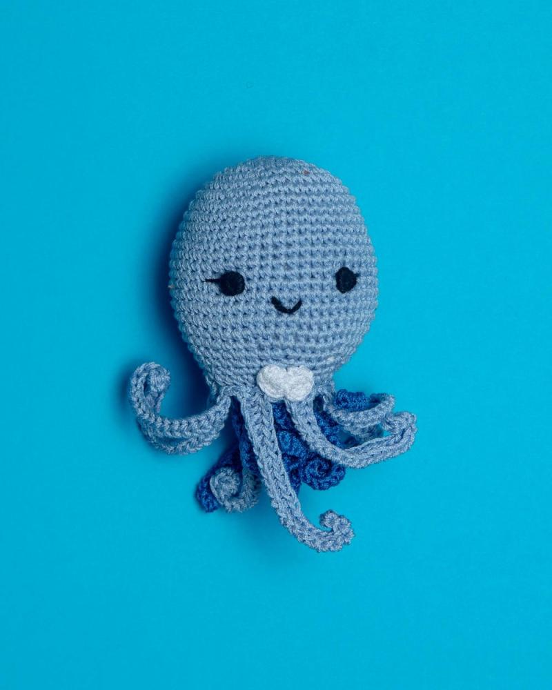 Plush + Squeaky Toys |   Ollie The Octopus Organic Cotton Knit Dog Toy Play Plush + Squeaky Toys