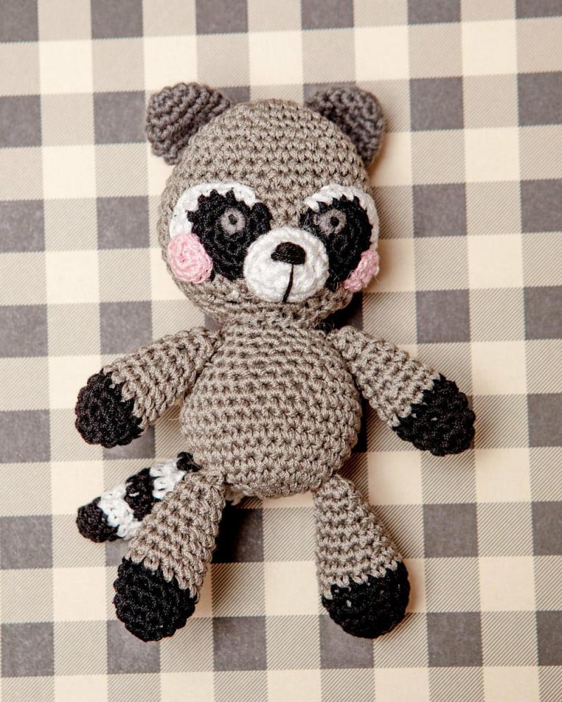 Plush + Squeaky Toys |   Rowdy The Trash Panda Raccoon Organic Knit Dog Toy Play Plush + Squeaky Toys