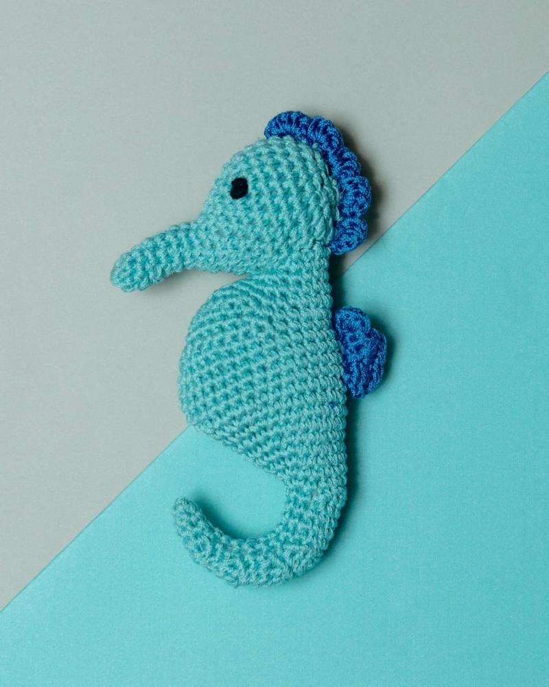 Plush + Squeaky Toys |   Salty The Seahorse Organic Knit Dog Toy Play Plush + Squeaky Toys