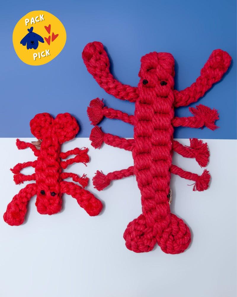 Rope, Rubber + Tough Toys |   Louie The Lobster Rope Dog Toy Play Rope, Rubber + Tough Toys