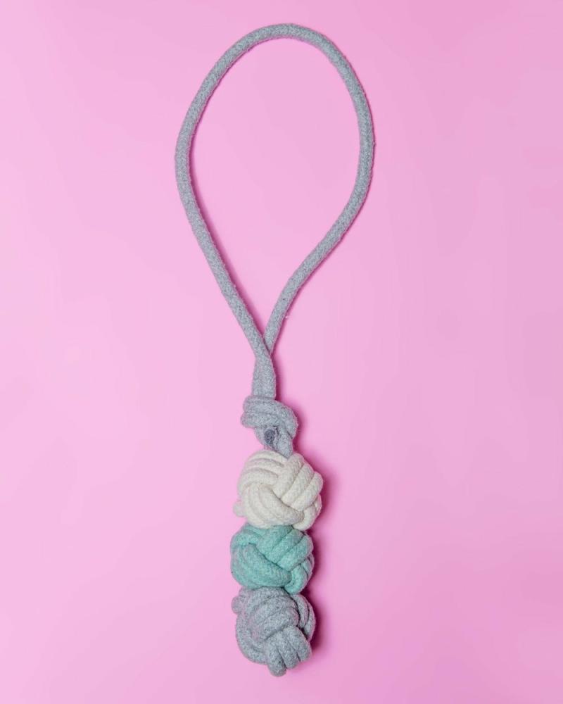 Rope, Rubber + Tough Toys |   Mint Ice Cream Dog Rope Ball Toy Play Rope, Rubber + Tough Toys