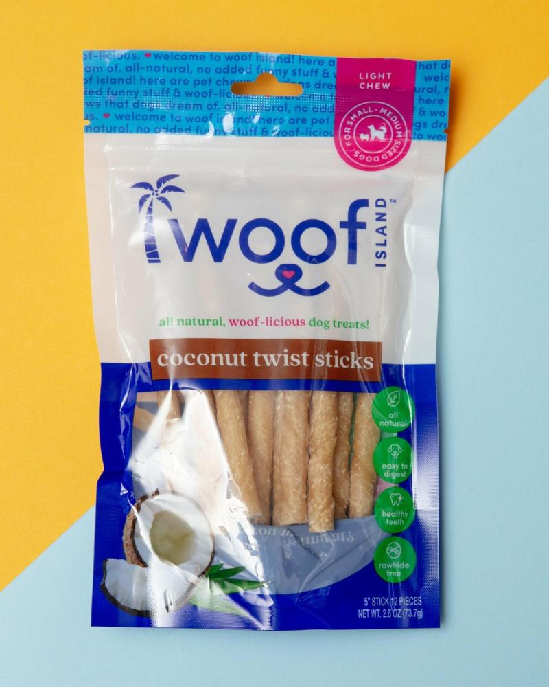 Treats + Snacks |   All Natural Coconut Dog Twist Sticks Treat (12-Pack) Eat Treats + Snacks