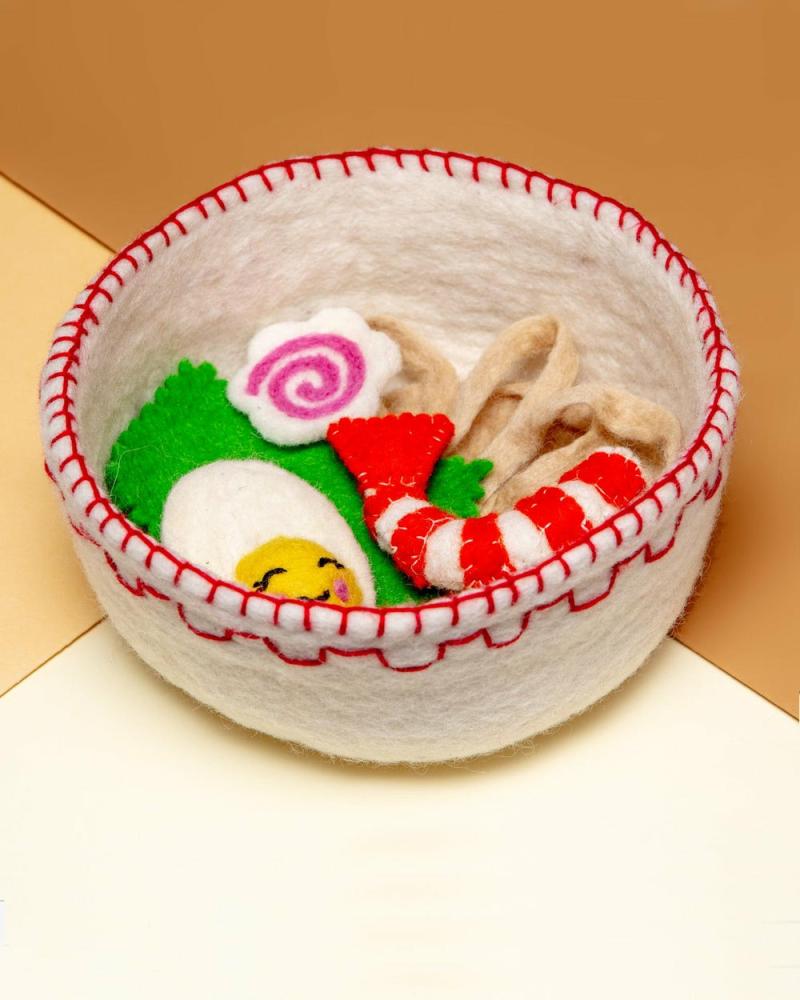 Plush + Squeaky Toys |   Wool Ramen Bowl Dog Toy Play Plush + Squeaky Toys