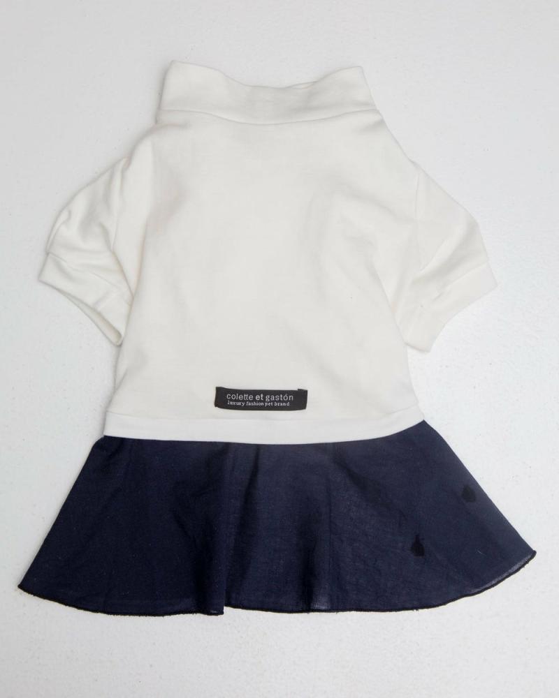 T-Shirts, Sweaters, Fleeces |   Soft Dog Dress In White & Navy T-Shirts, Sweaters, Fleeces T-Shirts, Sweaters, Fleeces